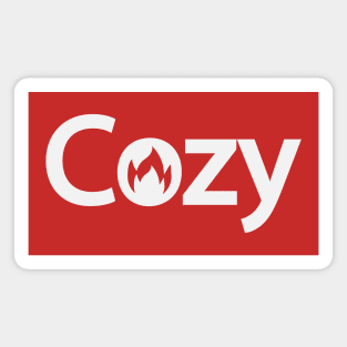 Cozy being cozy typographic artwork Magnet